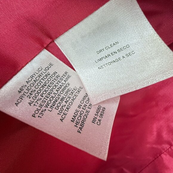JONES New York Toggle Coat Plus Size 1X Pink Womens Jacket Wool Blend Preppy - Picture 12 of 12